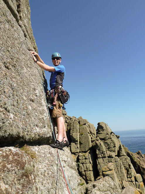 Me at the start of the final pitch on South Face Direct