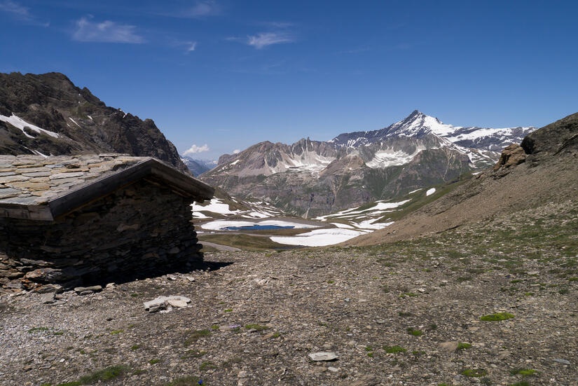 View of the Aiguille de la Grande Sassiere from the Col de l'Ise