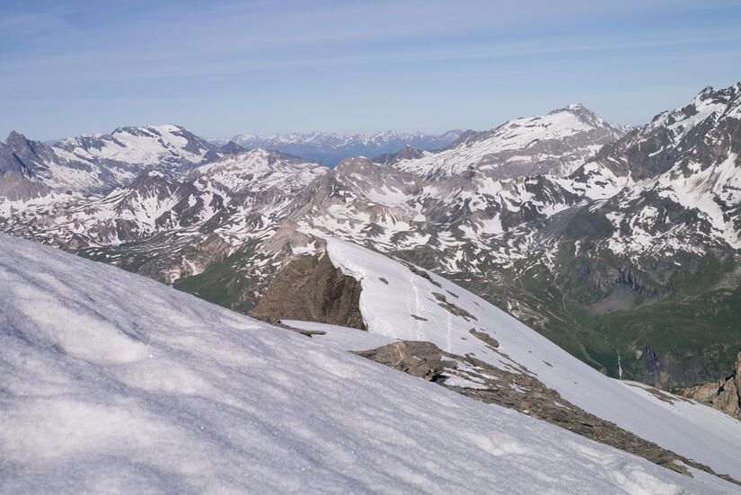 View down the west ridge