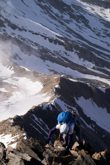 Rosie at the top of one of the harder sections