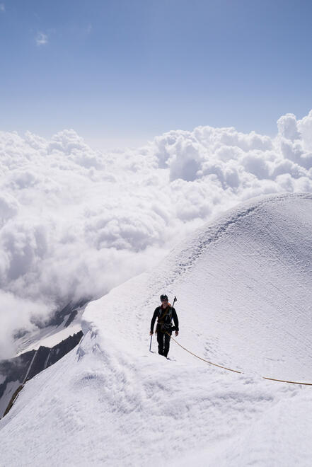 Simon approaching the summit