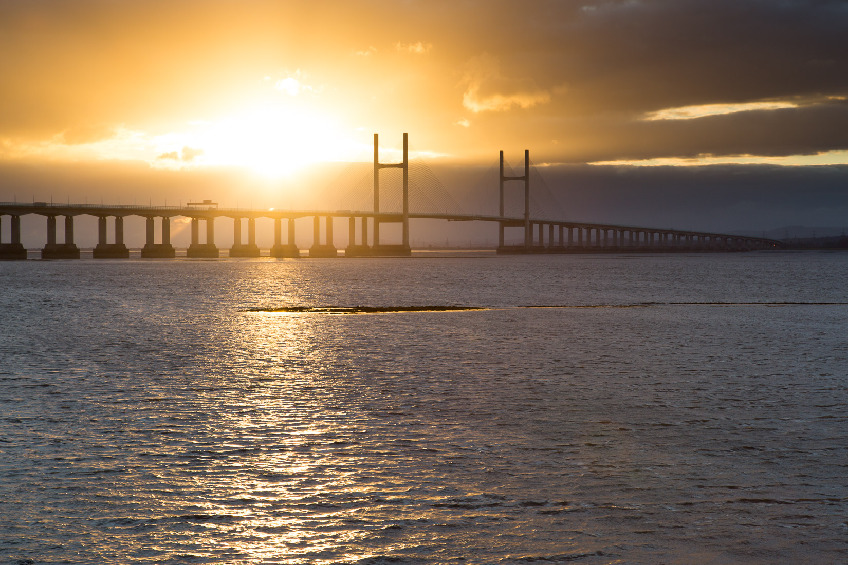 Sun Setting over the Severn Bridge