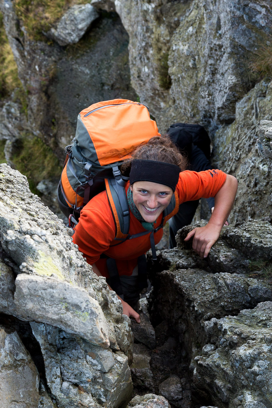 Scrambling up Tryfan's North Ridge