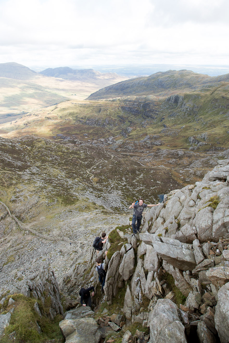 Scrambling up Bristly Ridge