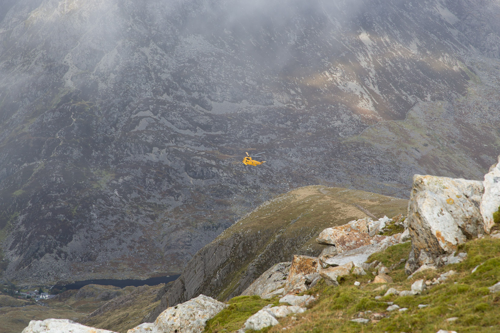 Sea king on mountain rescue training