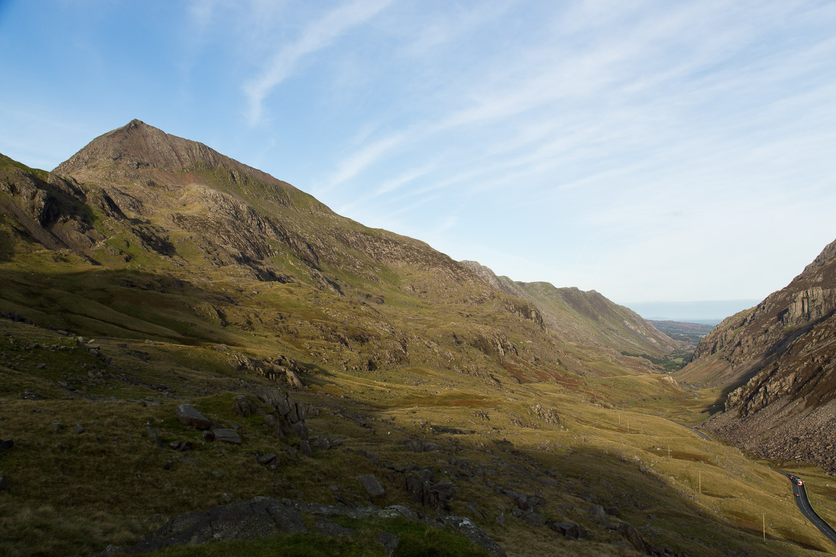 Lovely morning light over the Llanberis pass