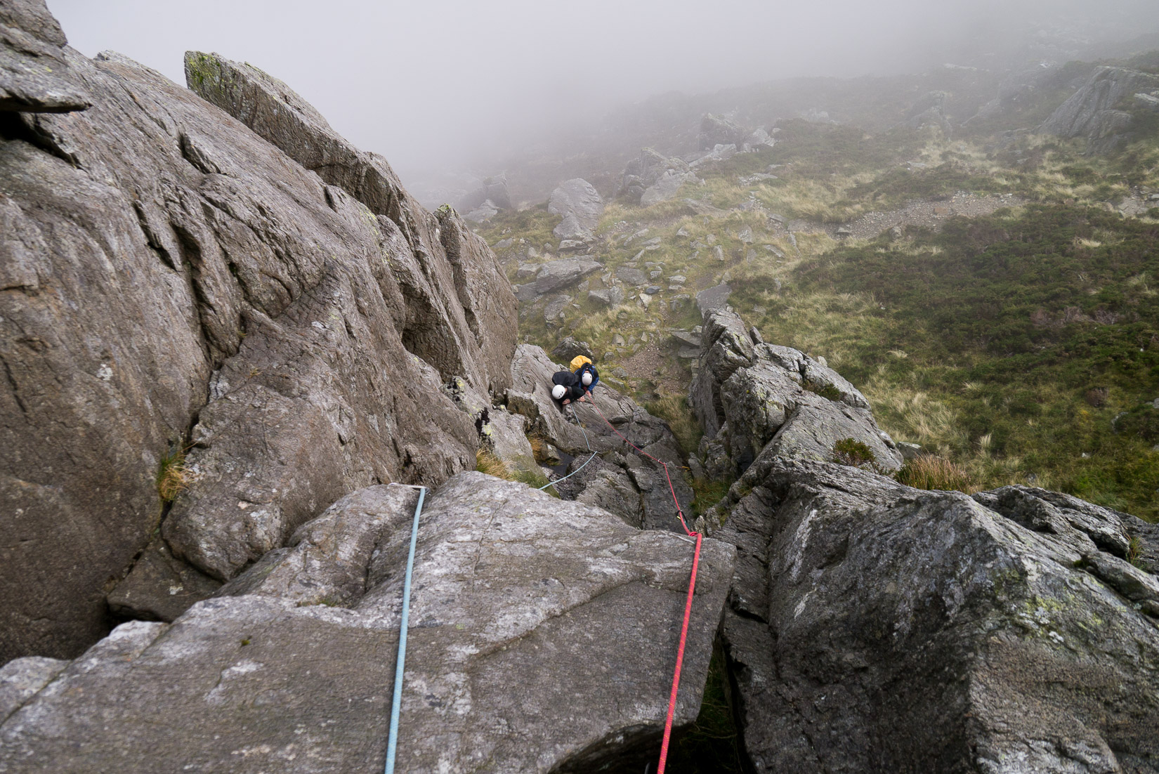 Climbing up Second Pinnacle Ridge