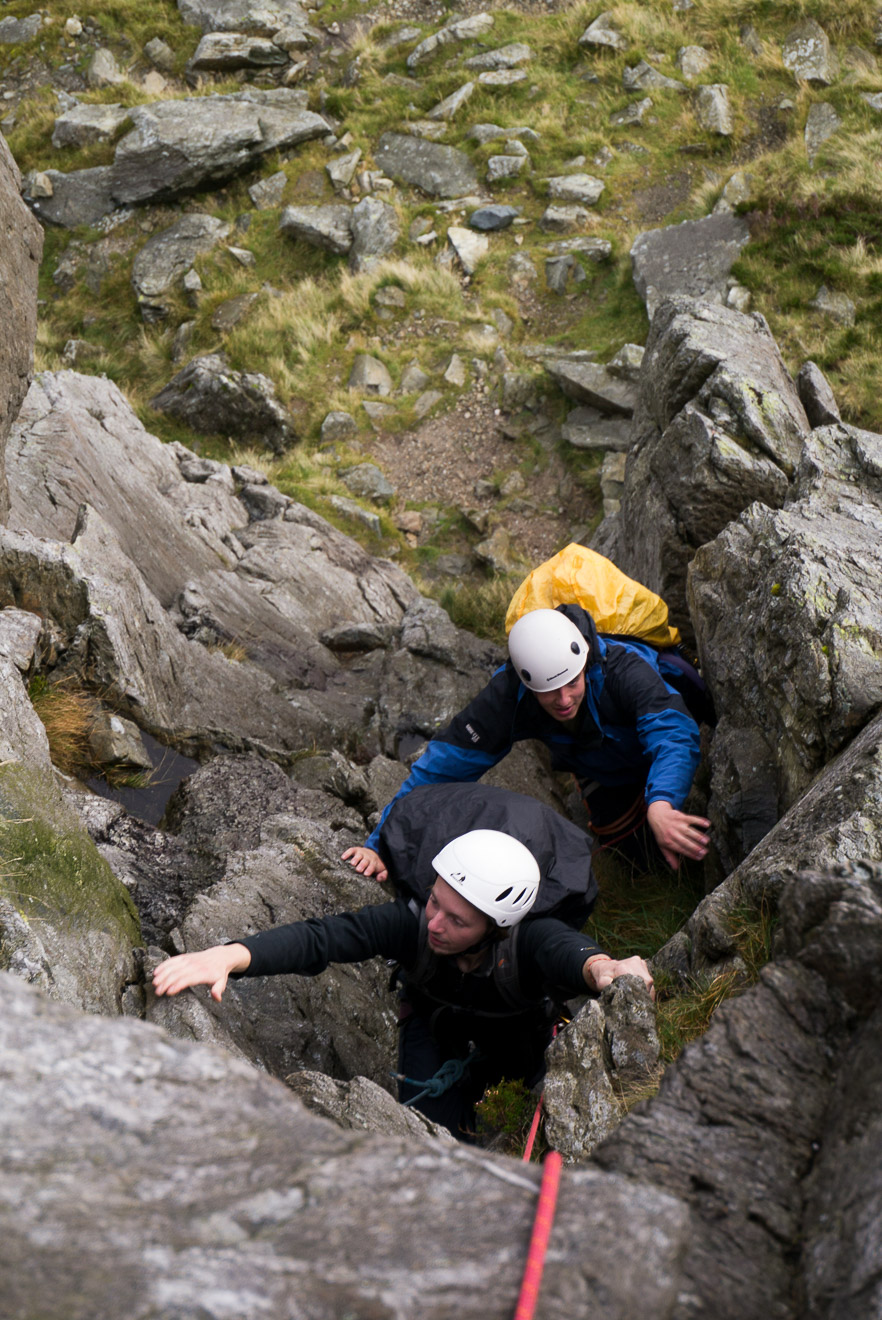 Climbing up Second Pinnacle Ridge