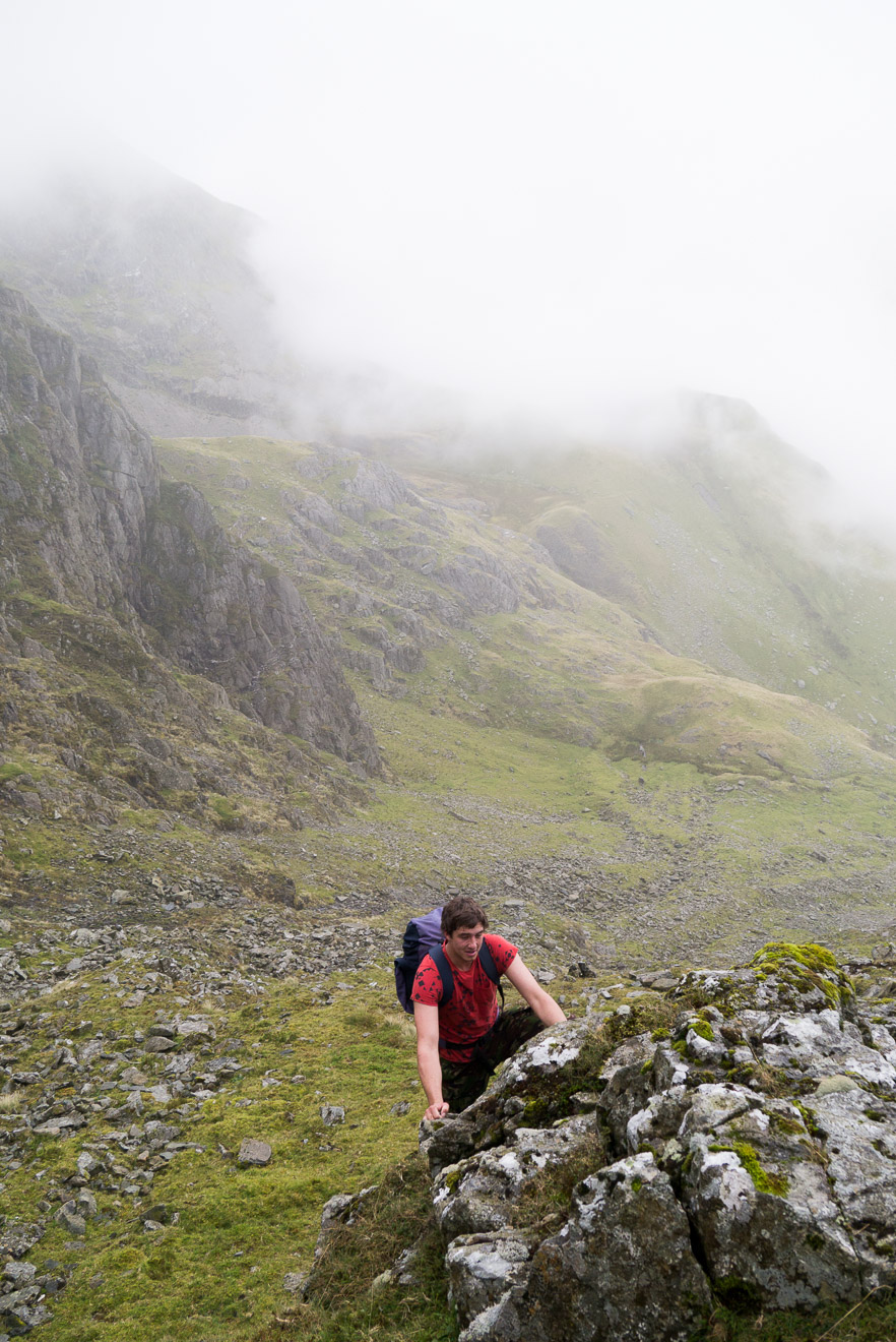 Start of the scrambling on LLech Ddu Spur