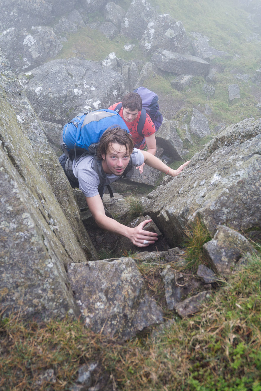 Scrambling on Llech Ddu Spur