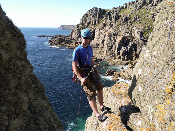 Abseiling into Fox Promontory