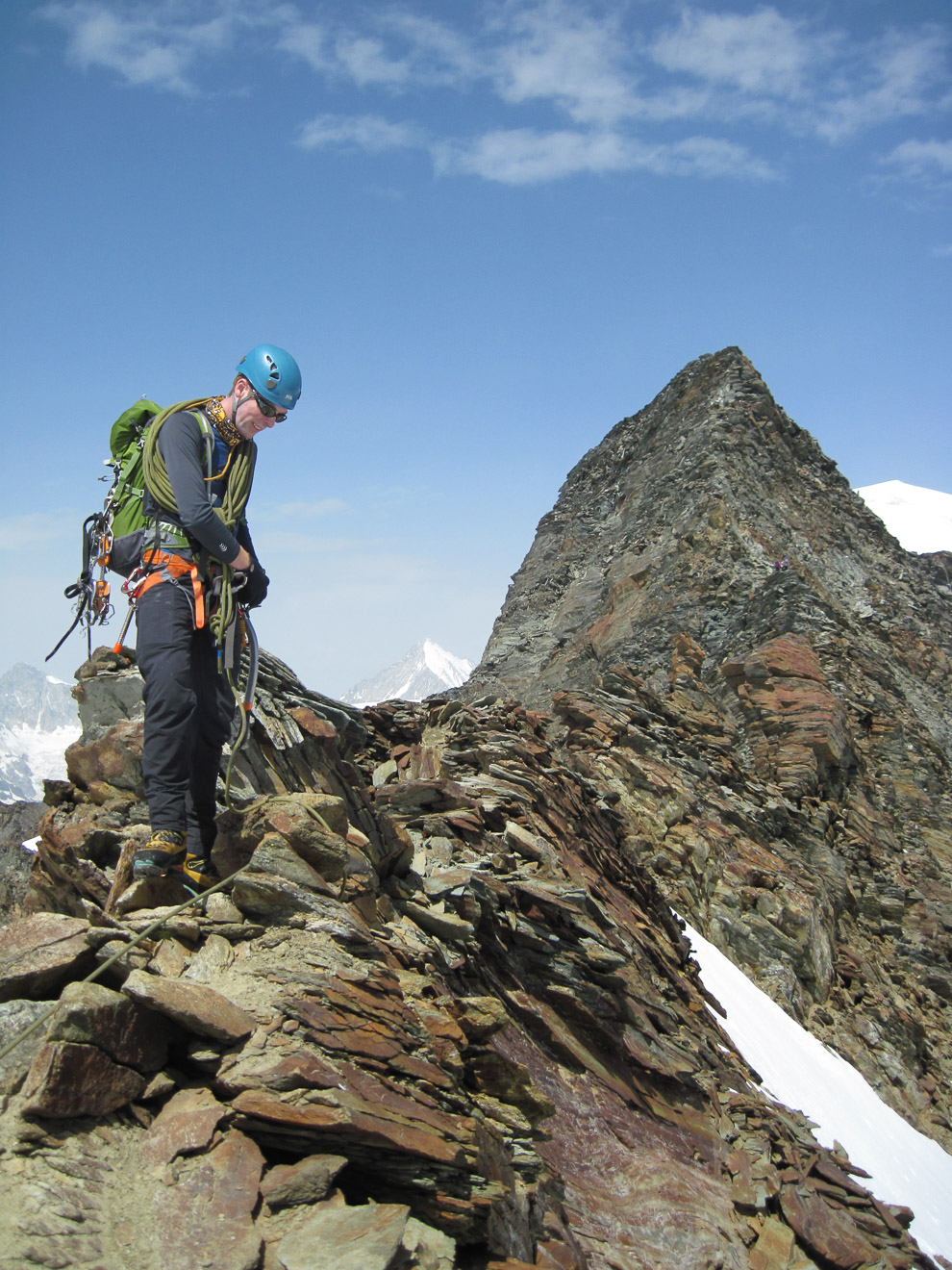 Descending the ridge