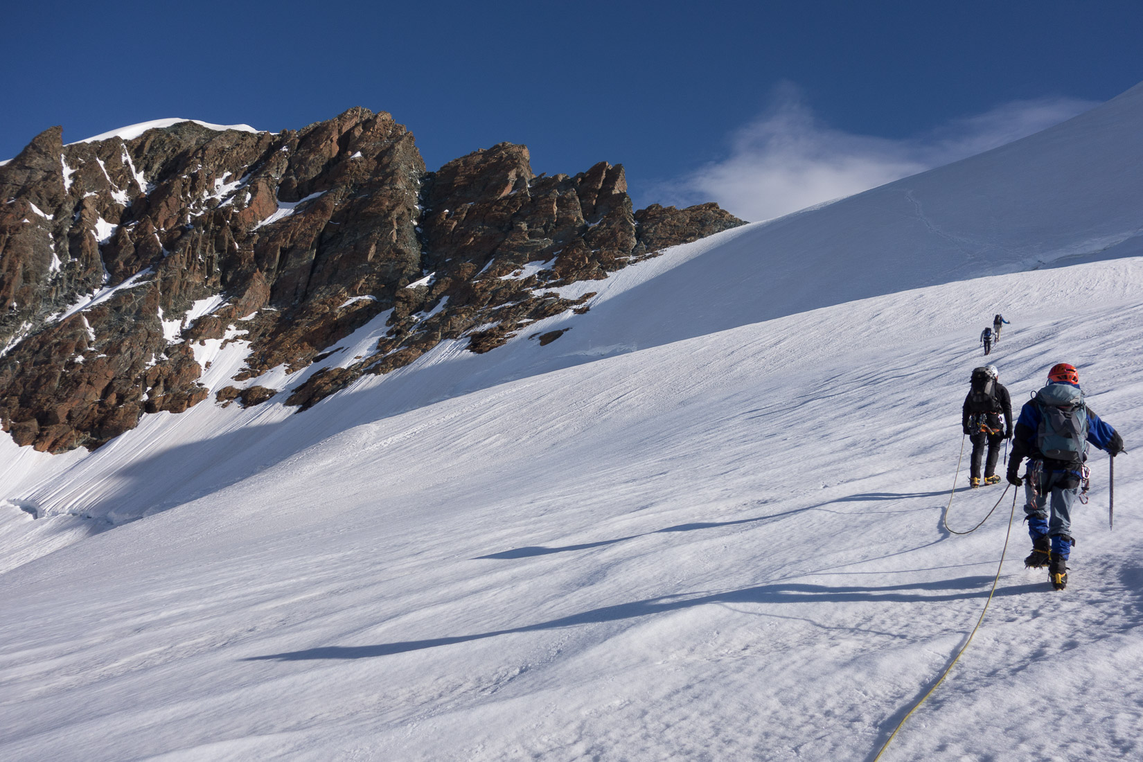 Approaching the bergschrund