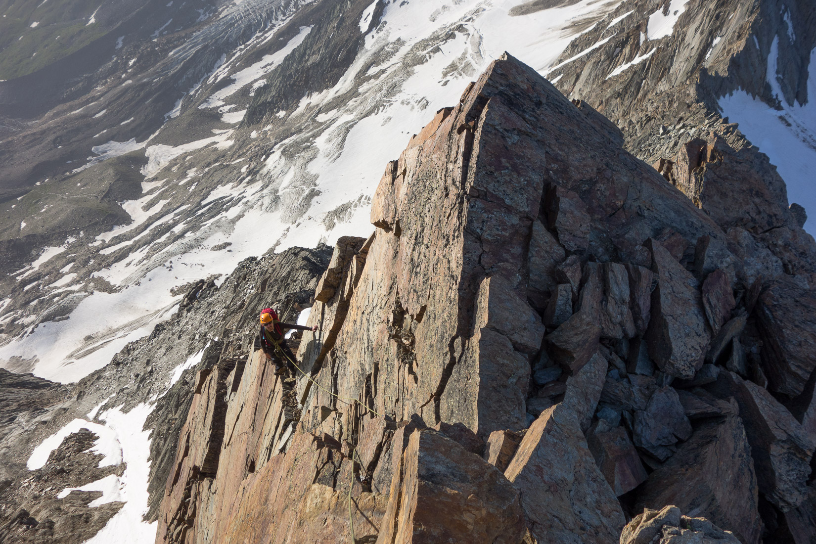 Nice exposure on the Lagginhorn Traverse