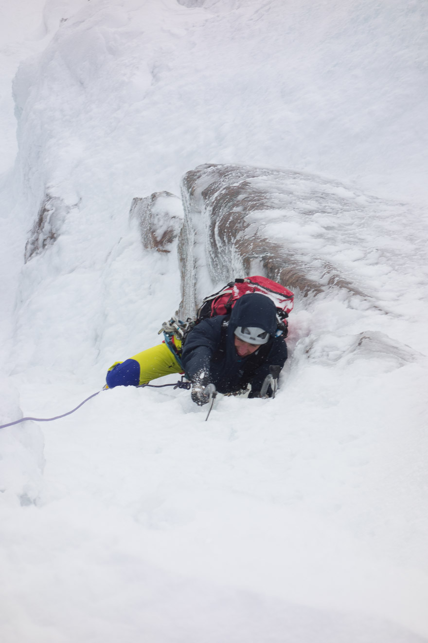 Nick on the second pitch of Poacher's Fall