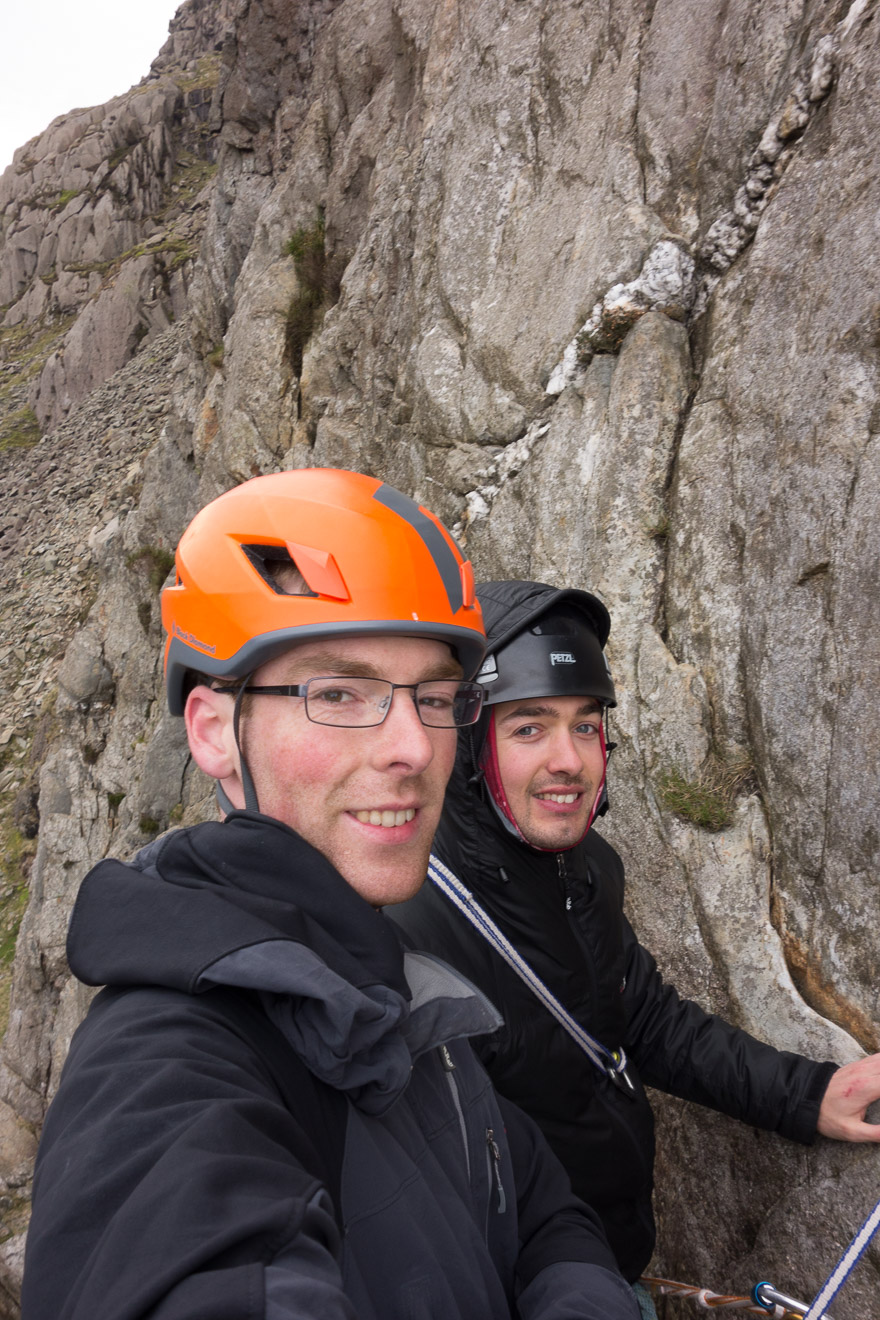 At the first belay on Superdirect