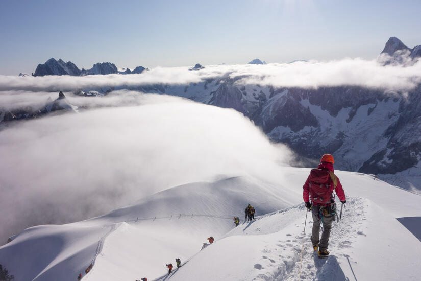 Stunning views while descending from the Midi