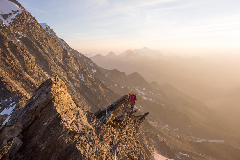 Rich climbing during sunrise