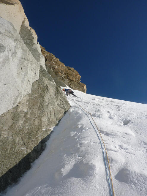 Step cutting in rock shoes...