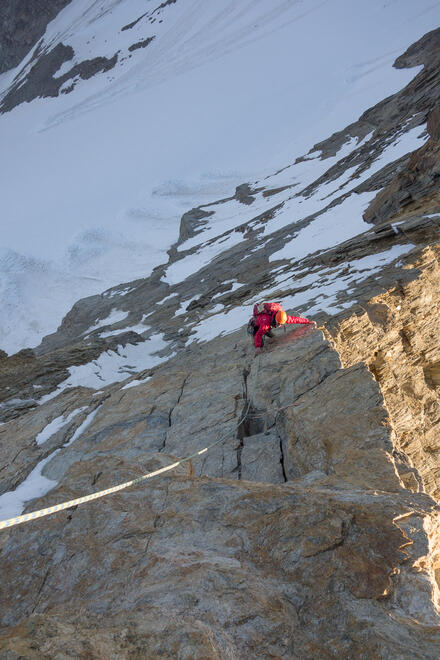 Rich climbing the Grande Dalle