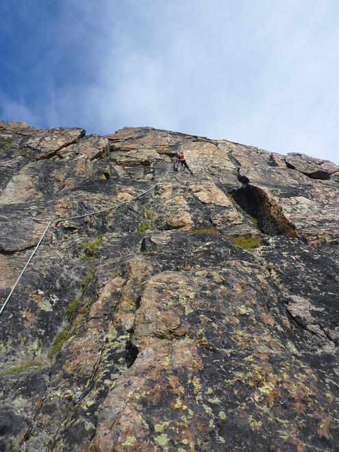 Me leading the start of the steeper section