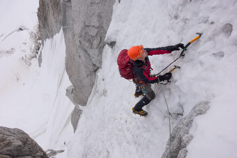 Rich at the top of the first steep pitch