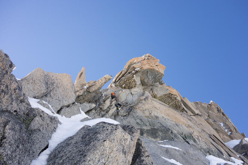 Rich climbing the Flèche Rousse