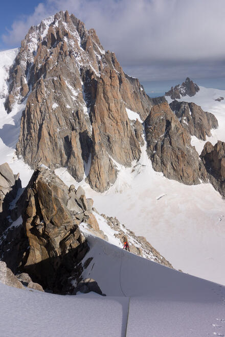 On the final snow crest before the summit