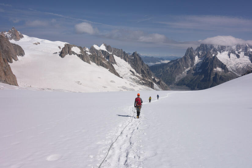 Heading across the Valley Blanche