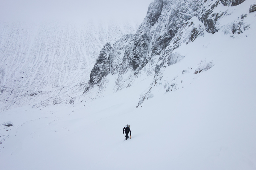Walking into Coire na Ciste in the morning