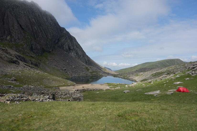 Camping at the base of Cloggy