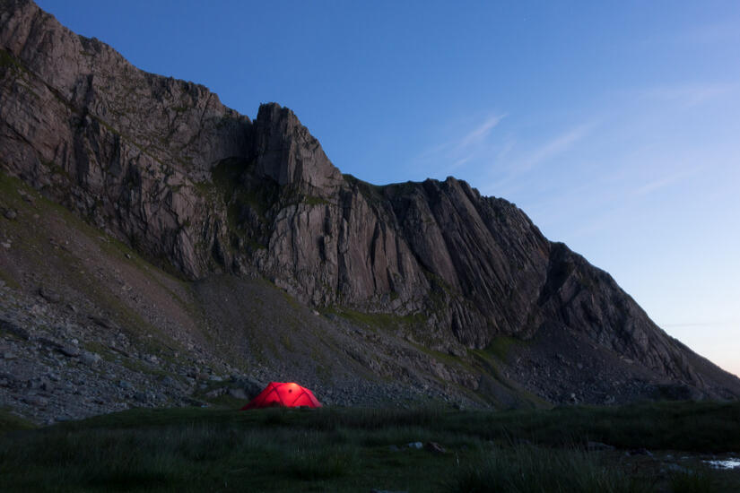 Camping at the base of Cloggy