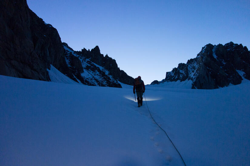 Approaching the start of the Fleche Rousse in the dark