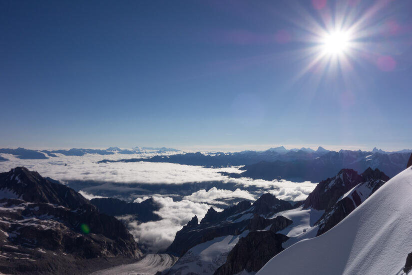 Stunning view towards Switzerland from the Flèche Rousse