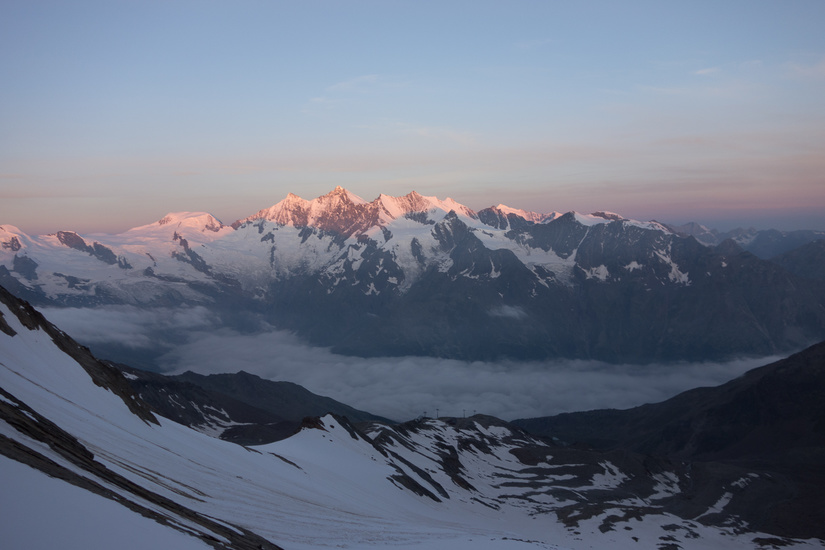Sunrise over the Saas Valley