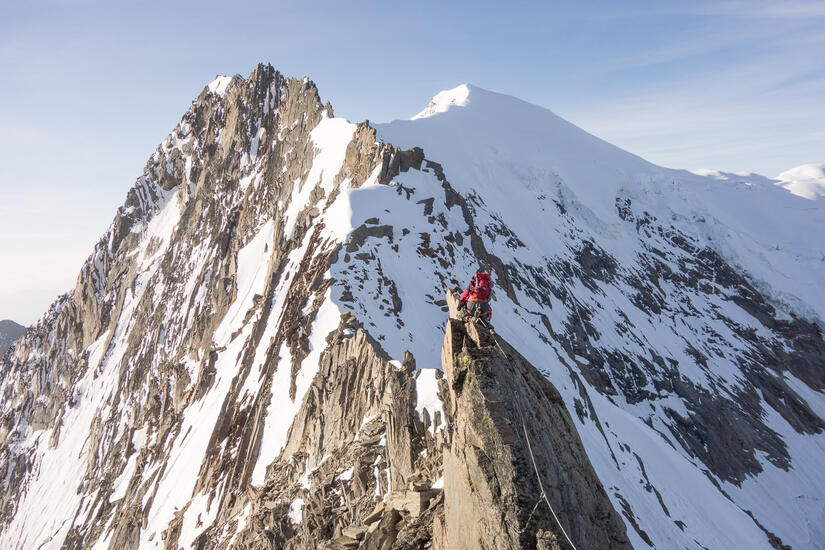 Airy climbing on the North Ridge of the Weissmies