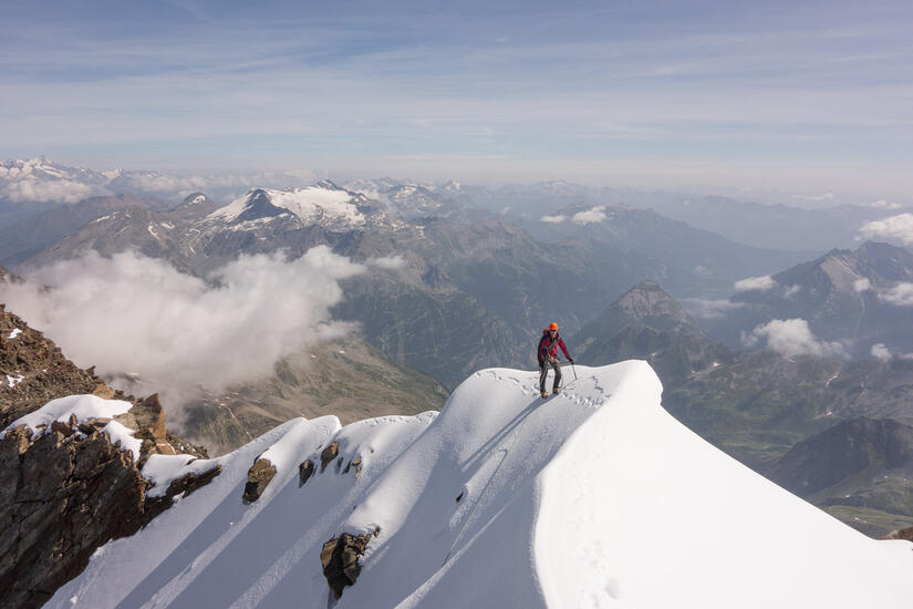 High on the North Ridge of the Weissmies