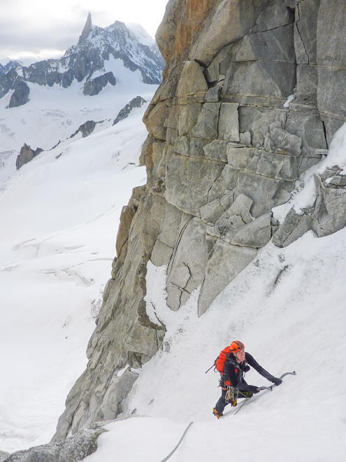 Me in front of the Dent du Géant on the North Face of the Tour