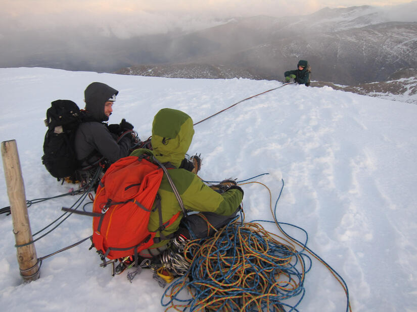 Handy belay at the top