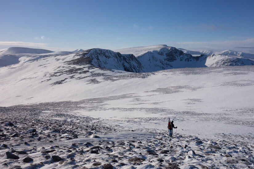 Descending back to the snow