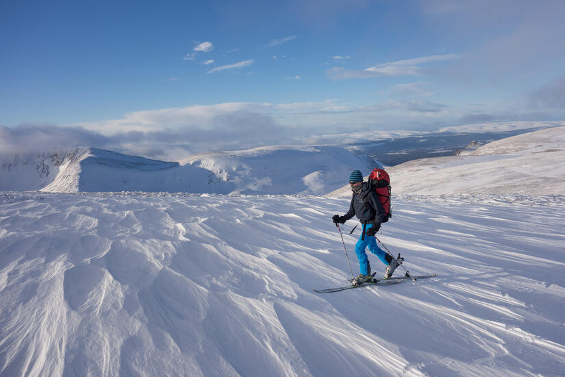 Sastrugi on the approach to Ben Macdui