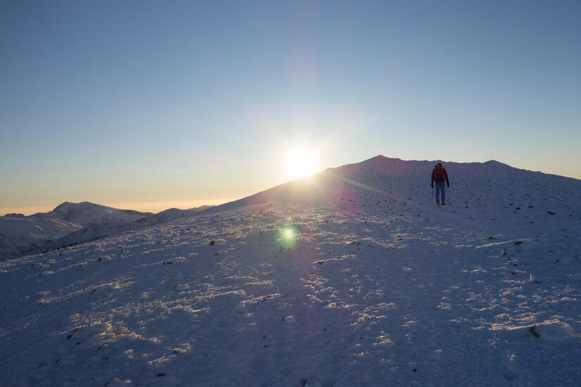 Walking up towards the summit of Carnedd Dafydd