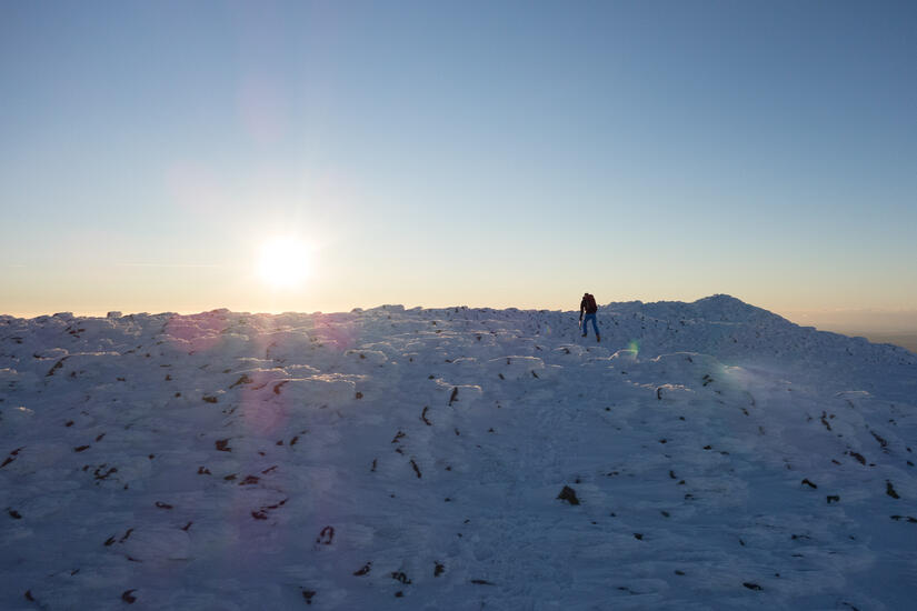 Walking up towards the summit of Carnedd Dafydd