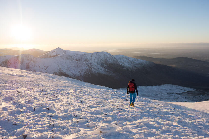 Descending in the setting sun