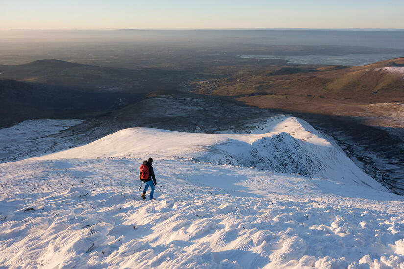 Descending in the setting sun