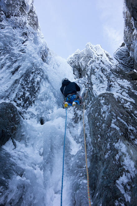 Nick on the first pitch of Left Hand Branch