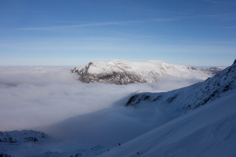 The Carneddau above a brilliant cloud inversion