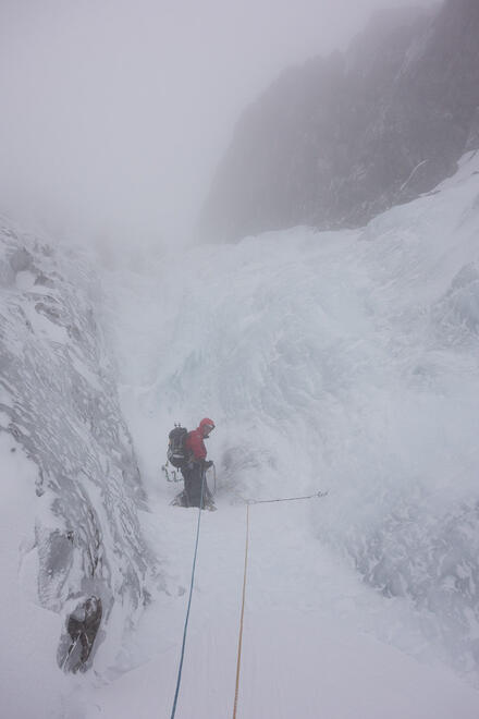 Tony at the first belay