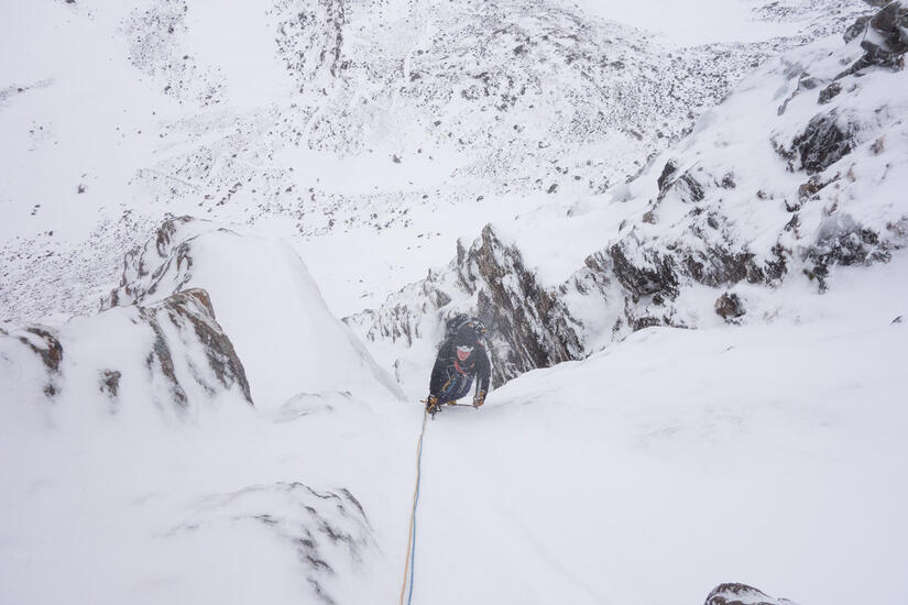 Becky approaching the top of P2