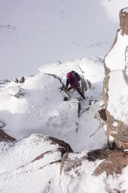 Approaching the second crux corner